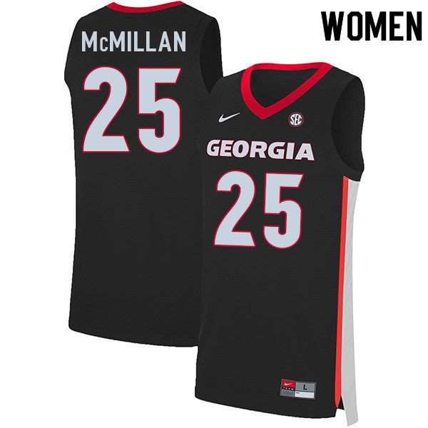 Women #25 Tyron McMillan Georgia Bulldogs College Basketball Jerseys Sale-Black
